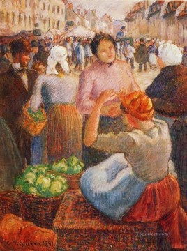 Camille Pissarro Painting - marketplace gisors 1891 Camille Pissarro